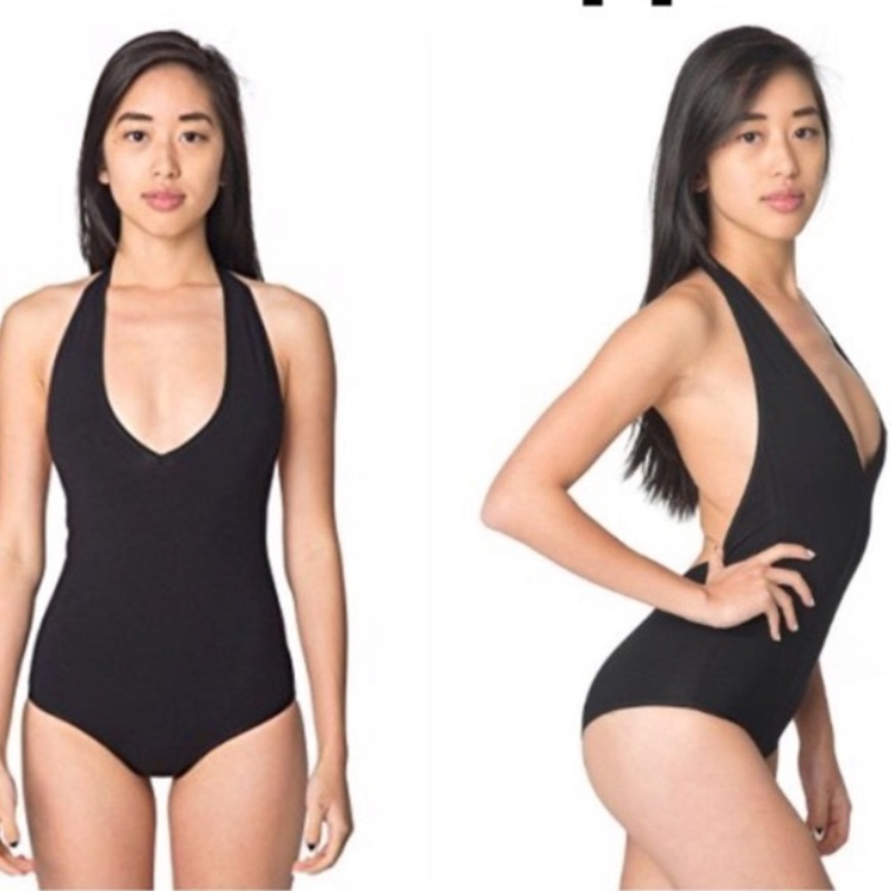 american apparel halter bodysuit black